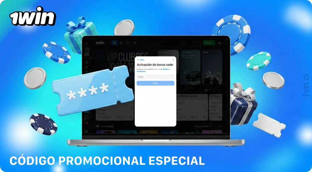 Los jugadores de Chile pueden usar el código promocional al registrarse en 1win Chile para activar bonos adicionales