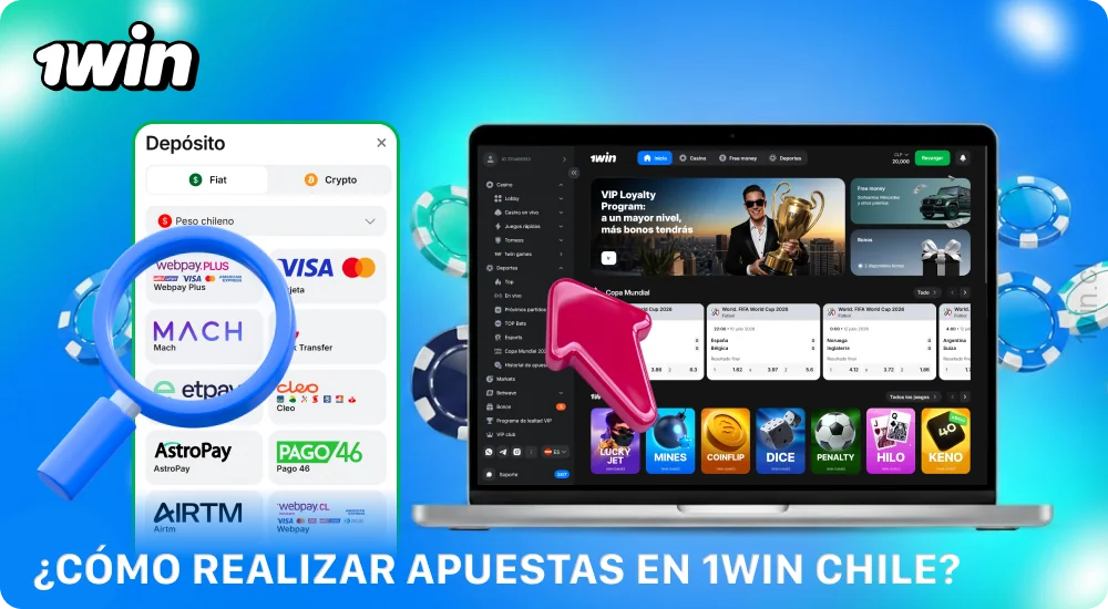 Para hacer una apuesta en 1win Chile, regístrate, recarga tu cuenta, elige un evento deportivo y confirma la apuesta seleccionada